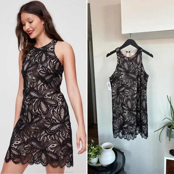 Aritzia Babaton Henry Black Mini Sleeveless Formal Evening Party Lace Dress Sz 4 - Picture 2 of 6